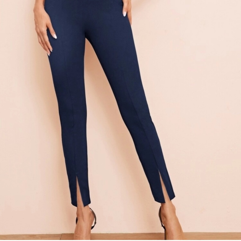 Shein Blue Split Hem Pull‎ on Pants Size X-small